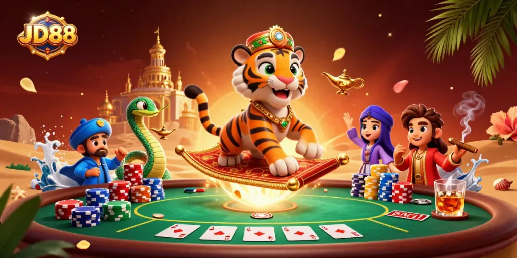 Experience thrilling gameplay at JD88 with vibrant casino elements and immersive characters.
