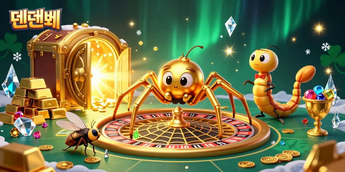 Place bets at 텐텐벳 with a golden spider croupier spinning a roulette wheel web.
