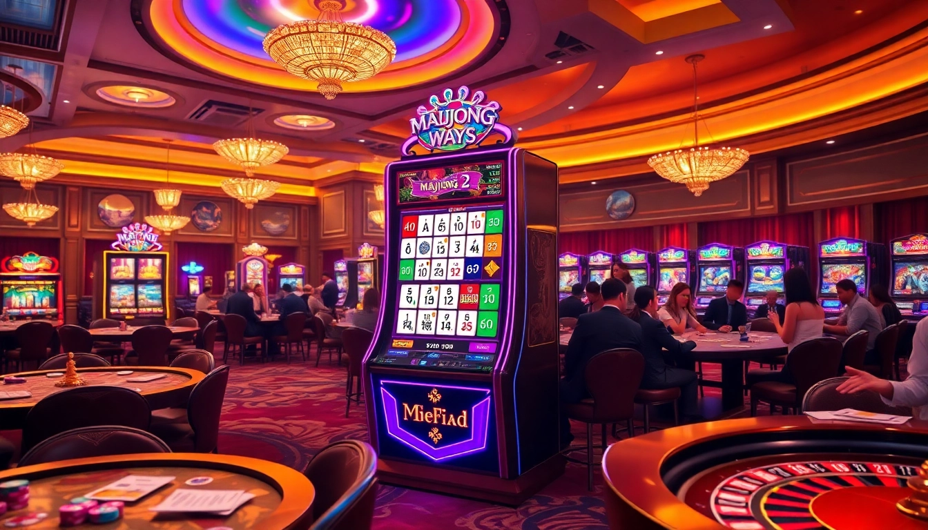 Rasakan pengalaman bermain yang seru di mesin slot Mahjong Ways 2, menampilkan simbol berwarna-warni dan atmosfer kasino yang hidup.