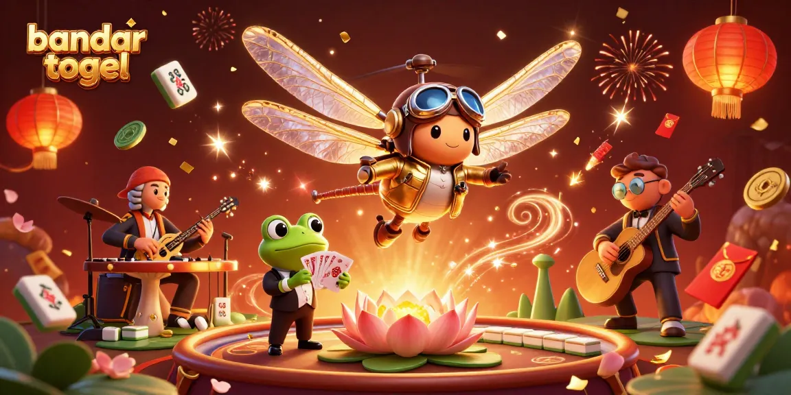 Bet on bandar togel while enjoying a lively casino scene with colorful characters and elements.