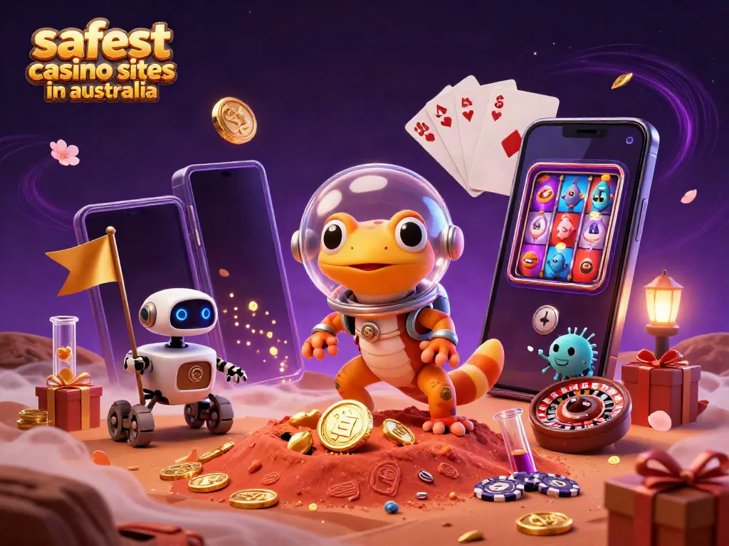Engage with the safest casino sites in Australia through a fun 3D Martian casino exploration.