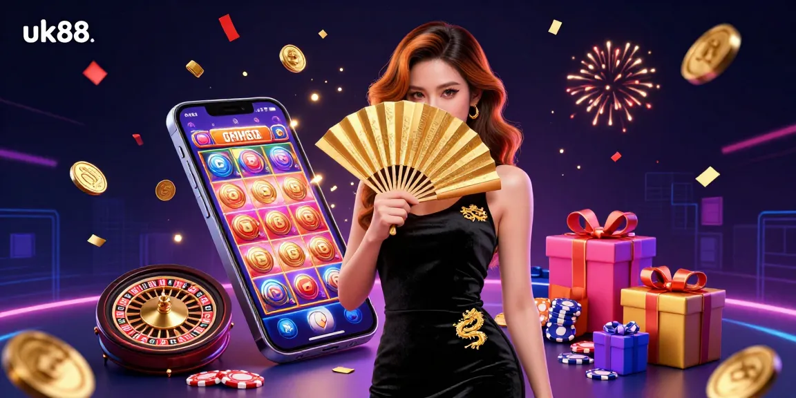 Experience thrilling gameplay with uk88's dynamic slot game and stunning casino visuals.