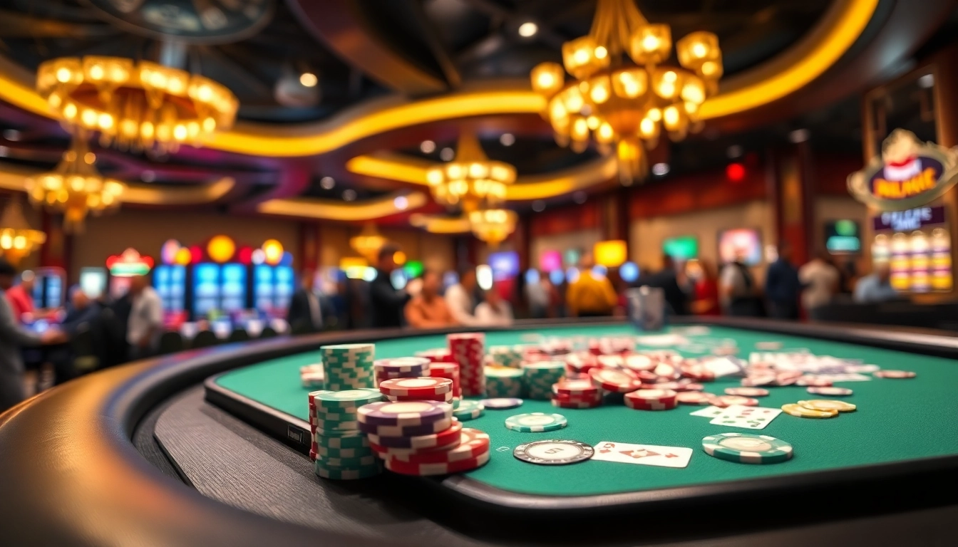 Taruhan parlay bola yang menarik di kasino dengan suasana ramai dan ceria.