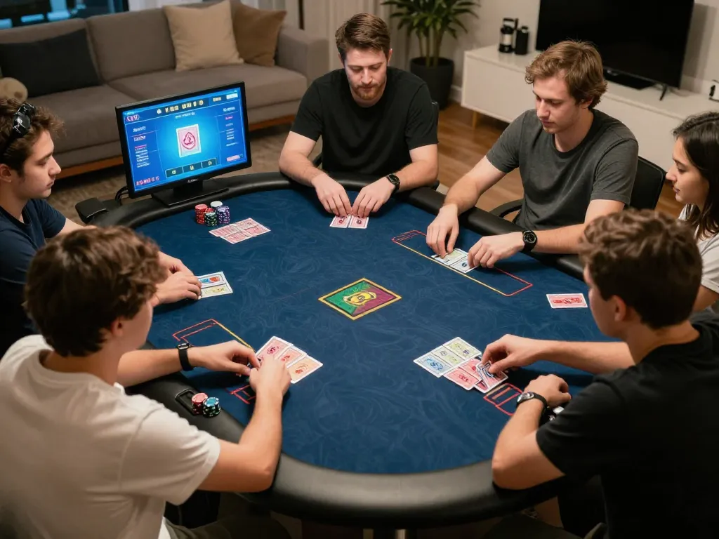 Players enjoy online poker at home with tr88vina in a vibrant gaming atmosphere