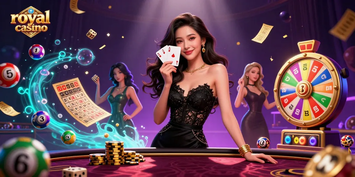 Engage with the royal casino experience in this vibrant 3D illustration showcasing exciting gaming elements.