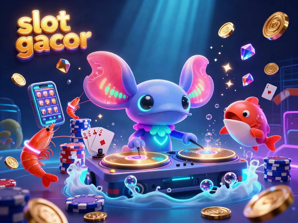 Experience thrilling slot gacor gaming with vibrant underwater characters and dynamic casino elements.