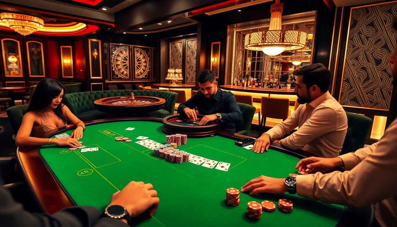 Exciting poker game at GG 88 casino with vibrant chips and cards.