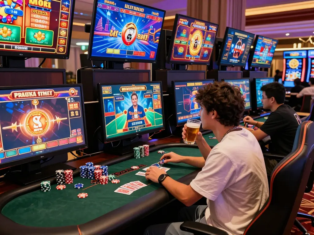 Exciting scene of a player engaging with the B52 club, tải b52 club for immersive gaming experience