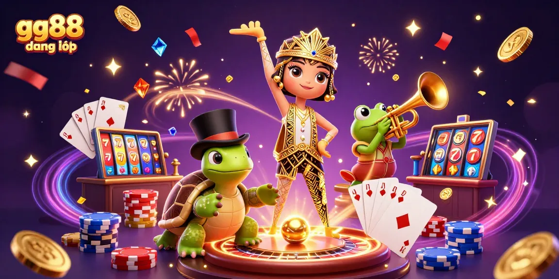 Engage with gg88 đăng nhập through a vibrant 3D casino scene featuring dynamic characters and abundant game elements.