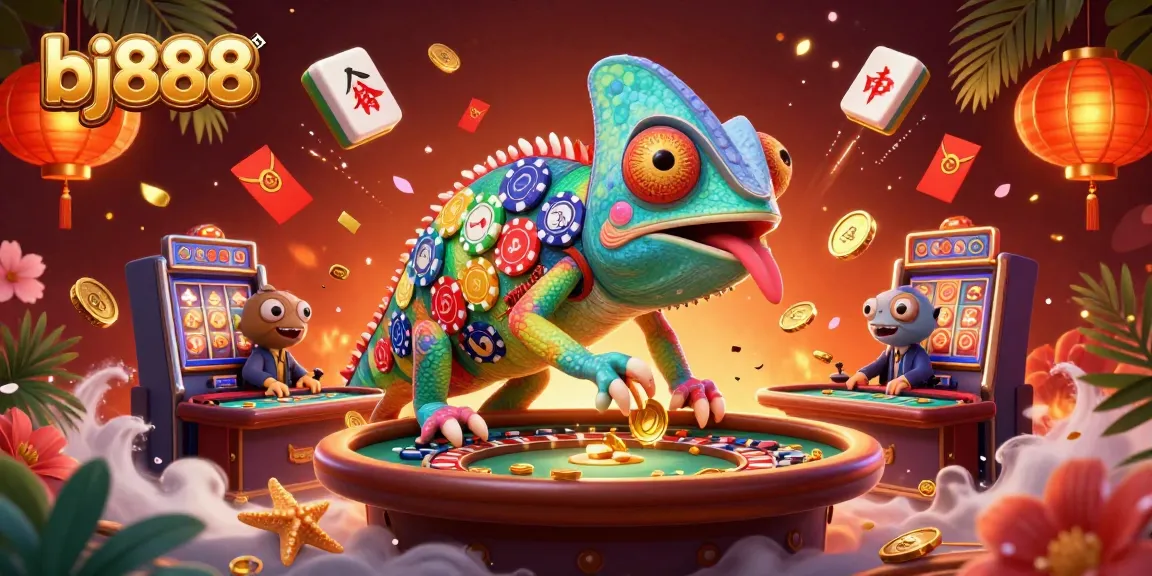 Experience thrilling excitement with bj888 at the colorful casino scene, featuring amazing slots and game elements.