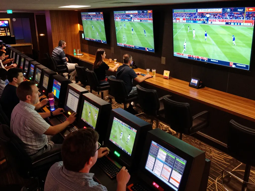 Experience the thrill of sports betting at GO8, with exciting live Bundesliga action and engaged bettors.