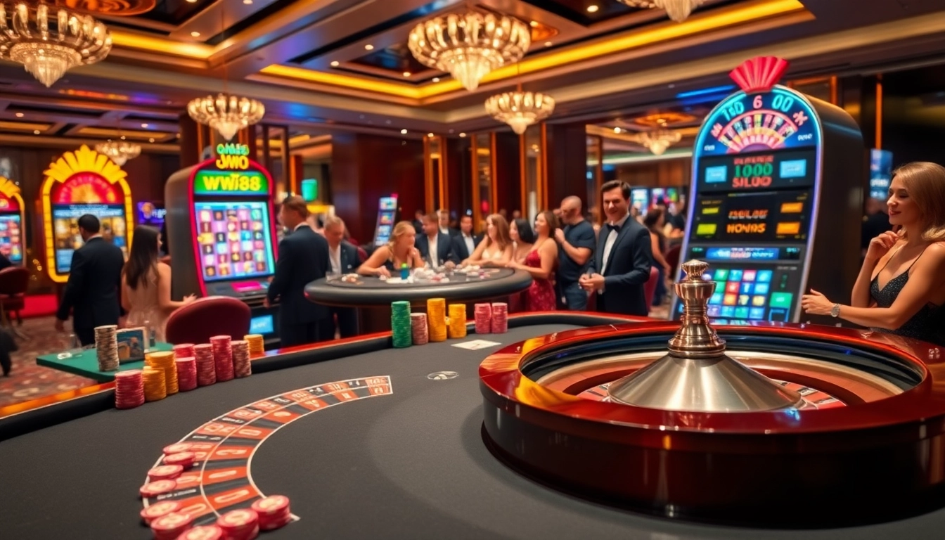 Experience thrilling gameplay at ww88 casino table with roulette and vibrant chips.