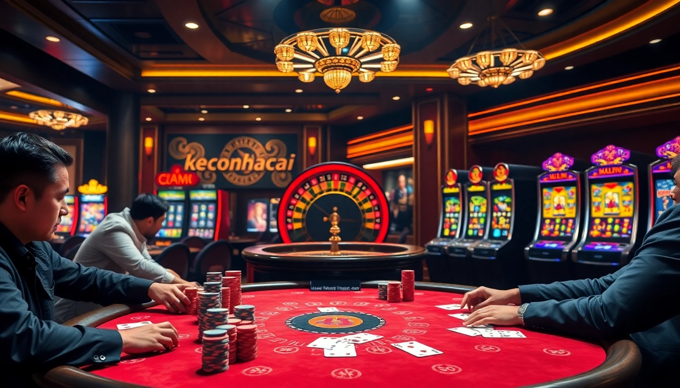 Experience high-stakes poker action at keonhacai with vibrant casino tables and thrilling gameplay.