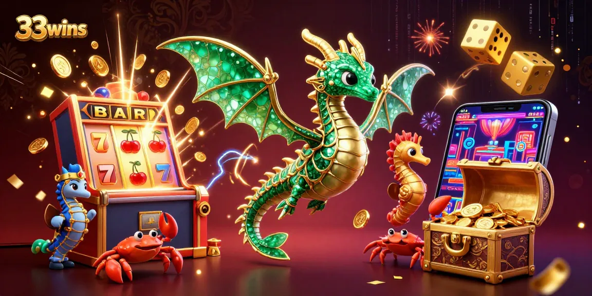 Engage with the exciting world of 33wins as the emerald sea dragon guards treasures amidst exploding jackpots and casino games.