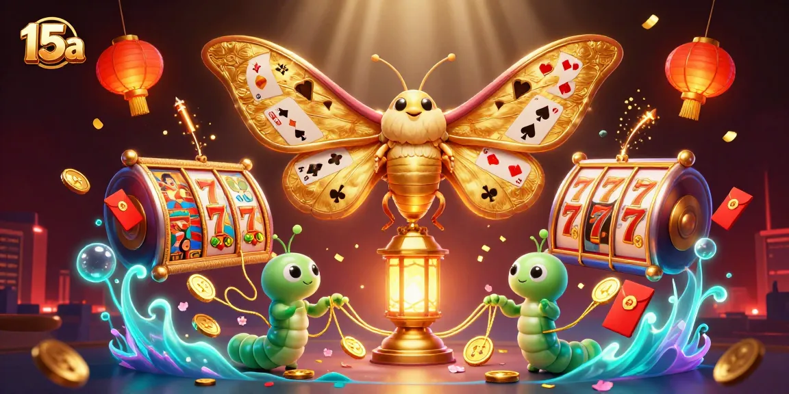 15a exibe jogos de cassino com elementos vibrantes, como slots e lanternas