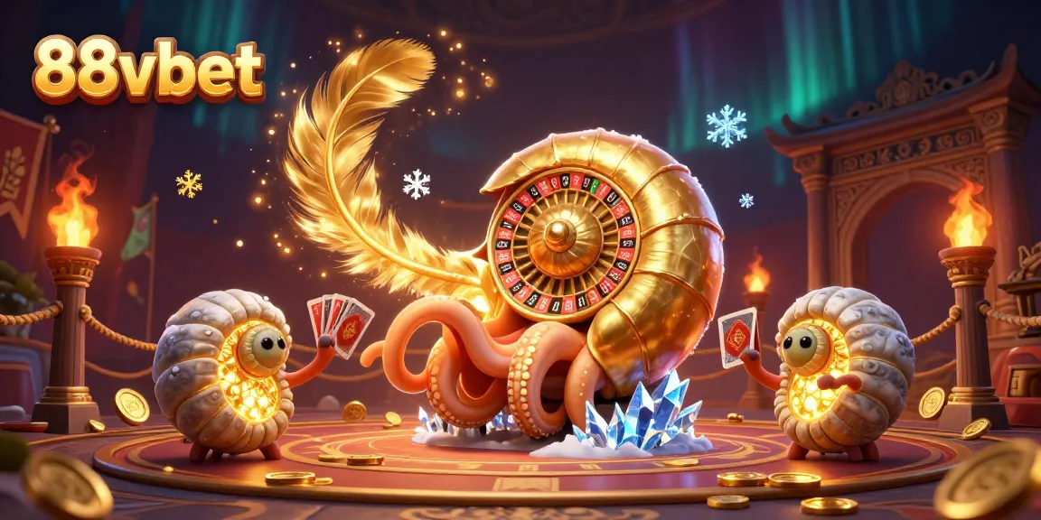 Experience the thrill of 88vbet as an ancient nautilus spins its roulette shell amidst glowing ammonite companions.