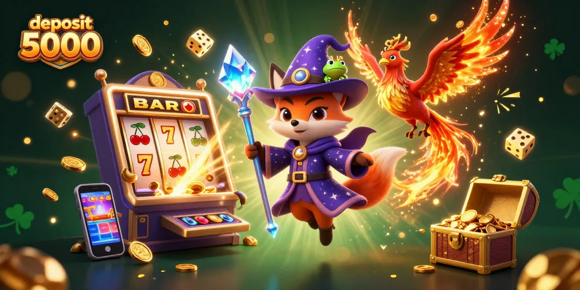 Experience thrilling wins with deposit 5000 in this vibrant slot machine scene.