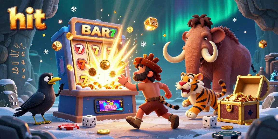 Hit exciting jackpots in prehistoric style with sabertooth tigers and cavemen at a vibrant casino!