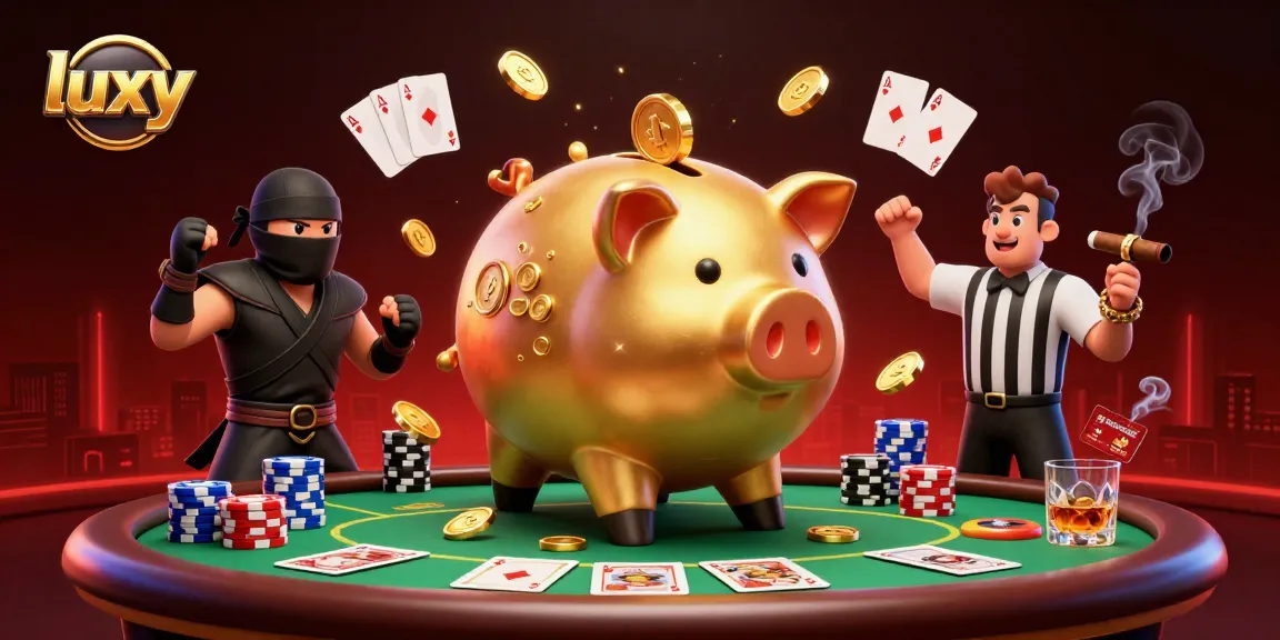 Experience thrilling poker action with luxy’s animated golden piggy bank and dynamic gameplay elements.
